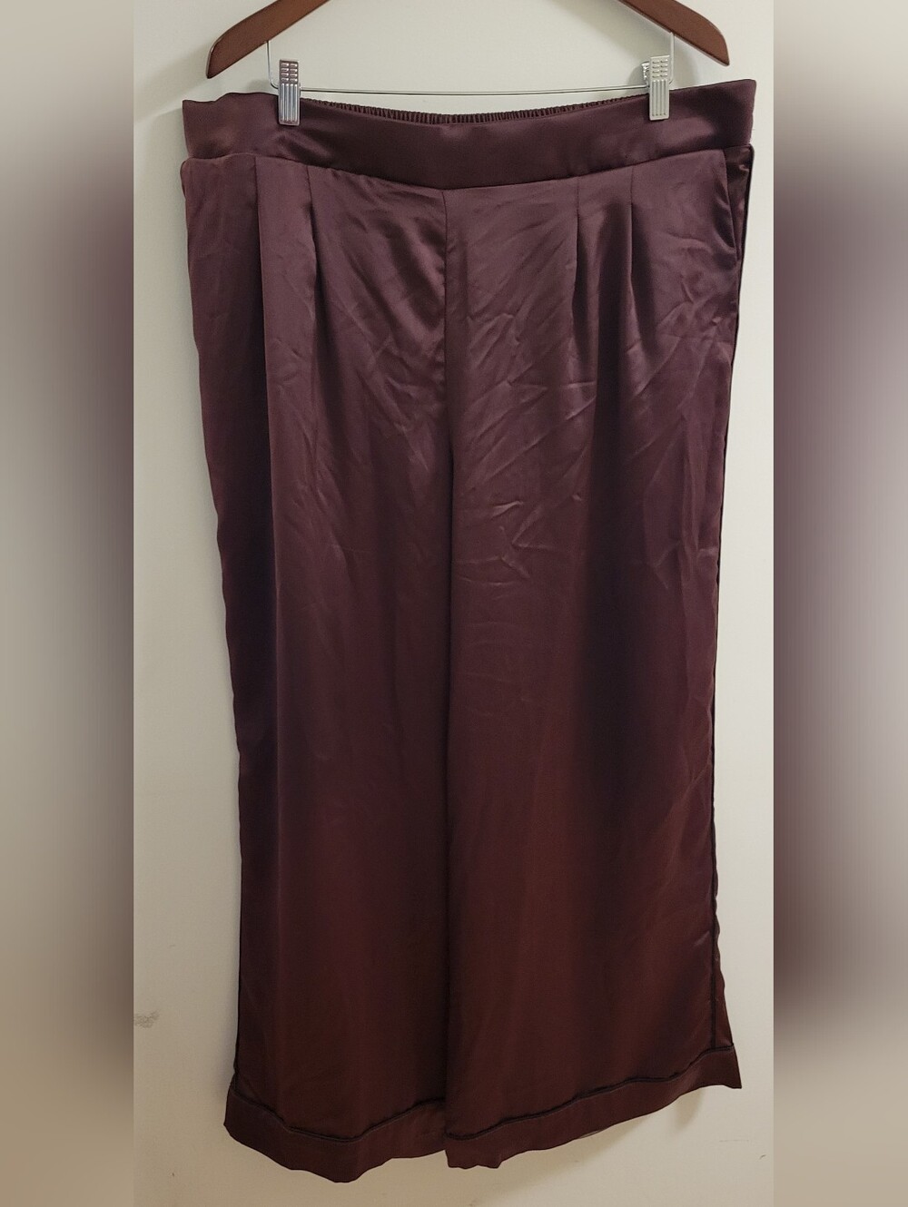 torrid Satin Maxi Wide Leg Pants in Choclate Brown Size 2R(20)